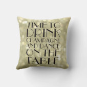 Tijd van 1920 om Champagne Glittery Gold te Drinke Kussen (Achterkant)