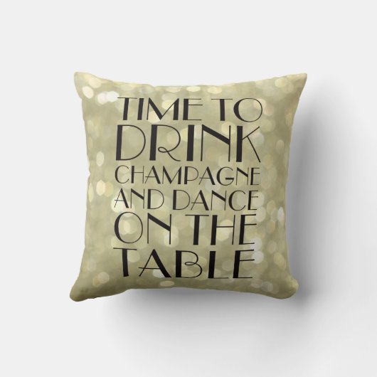 Tijd van 1920 om Champagne Glittery Gold te Drinke Kussen (Achterkant)