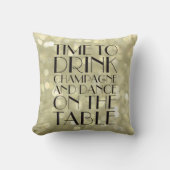 Tijd van 1920 om Champagne Glittery Gold te Drinke Kussen (Voorkant)