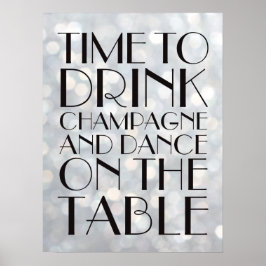 Tijd van 1920 om Champagne Poster Silver te Drinke