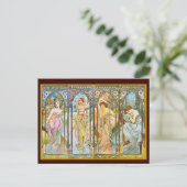 Tijd van de Dag, Alphonse Mucha Briefkaart (Staand voorkant)