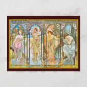 Tijd van de Dag, Alphonse Mucha Briefkaart (Voorkant)