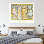 Tijd van de dag - Alphonse Mucha Canvas Afdruk (Insitu (Slaapkamer))