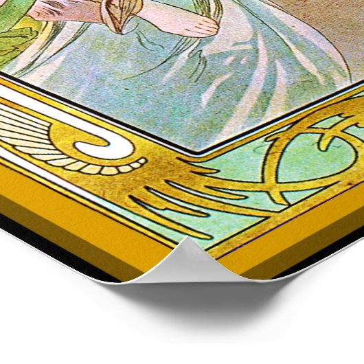Tijd van de Dag, Alphonse Mucha Poster (Hoek)