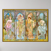 Tijd van de Dag, Alphonse Mucha Poster (Voorkant)