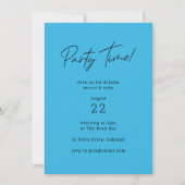 Tijd van feestdag | Blauw Modern Minimalist Fun Bi Kaart (Voorkant)