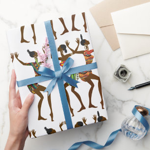 Tijd van feestdag cadeaupapier