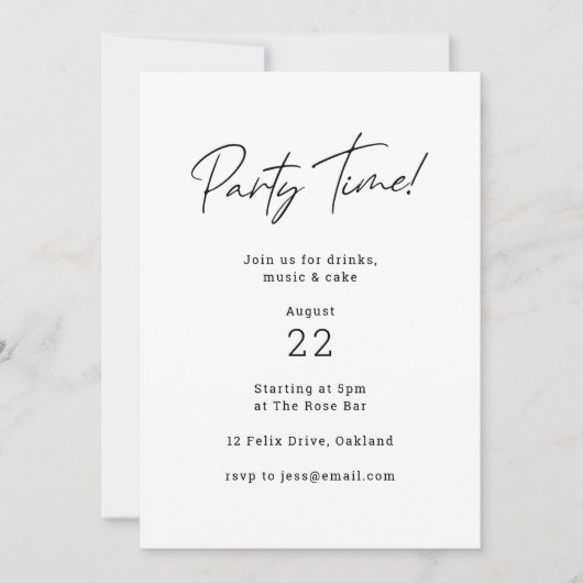 Tijd van feestdag | Modern minimalistisch eenvoudi Kaart (Voorkant)