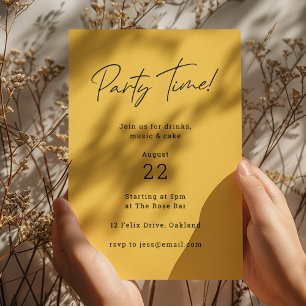 Tijd van feestdag   Mustard Yellow Minimalist Stij Kaart