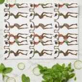 Tijd van feestdag theedoek (Gevouwen)