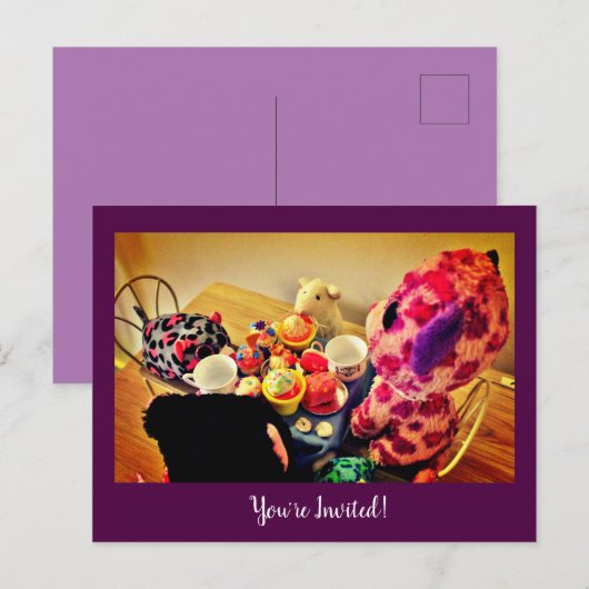 Tijd van feestdag uitnodiging briefkaart (Voorkant / Achterkant)