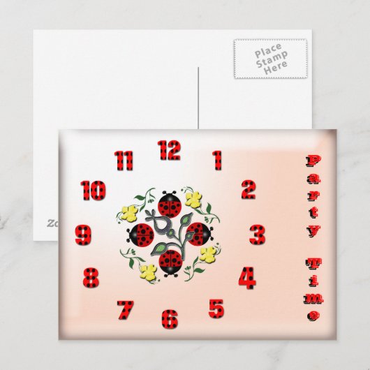 Tijd van feestdag uitnodiging briefkaart (Voorkant / Achterkant)