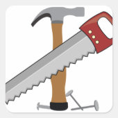 Tijd van gereedschap vierkante sticker (Voorkant)