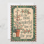 Tijd van het jaar Aangepaste Vintage Kerst Feestdagenkaart (Voorkant)