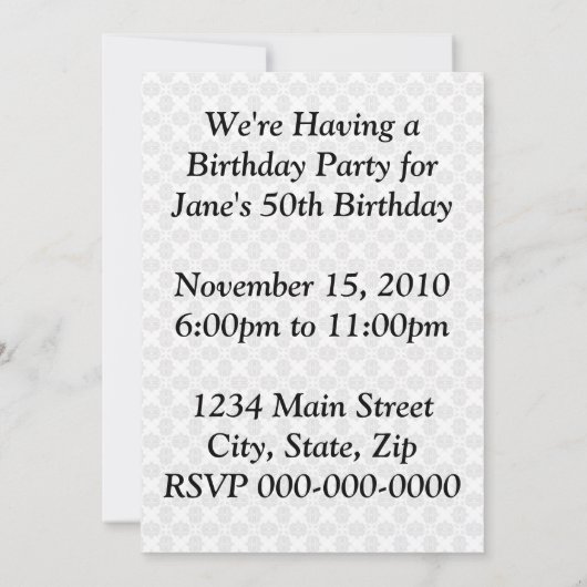 Tijd van Retro Party Kaart (Achterkant)