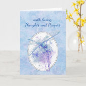 Tijd van Verlies of Sympathie Mooie Blauwe Dragonf Kaart (Gele Bloem)