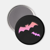 Tijd van Vleermuizen - Roze & Paarse Abstracte Pop Magneet (Voorkant / Achterkant)