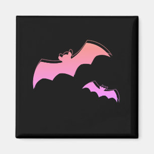 Tijd van Vleermuizen - Roze & Paarse Abstracte Pop Magneet