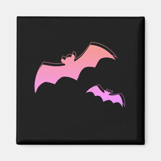 Tijd van Vleermuizen - Roze & Paarse Abstracte Pop Magneet (Voorkant)