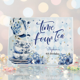 Tijd vier thee, vierde bloemen verjaardag voor kin groot cadeauzakje