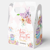 Tijd vier thee, vierde thee verjaardag bedankdoosjes (Geopend)