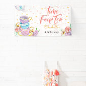 Tijd vier thee, vierde thee verjaardag spandoek (Insitu)