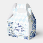 Tijd vier thee, vierde verjaardag voor kinderen bedankdoosjes (Voorkant Zijde)