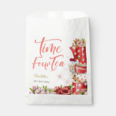 Tijd vier thee, vierde verjaardag voor kinderen bedankzakje (Voorkant)