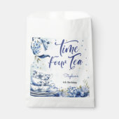 Tijd vier thee, vierde verjaardag voor kinderen bedankzakje (Voorkant)