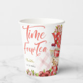 Tijd vier thee, vierde verjaardag voor kinderen papieren bekers (Achterkant)