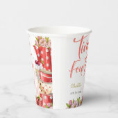 Tijd vier thee, vierde verjaardag voor kinderen papieren bekers (Rechts)