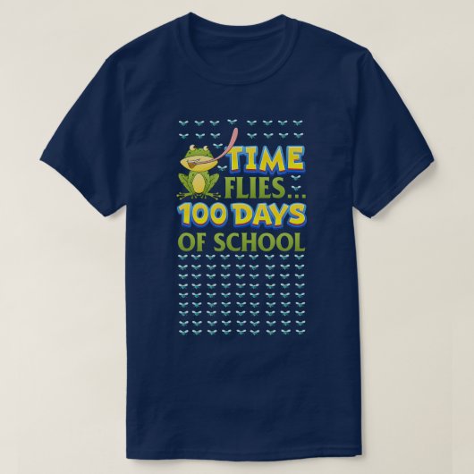 TIJD VLIEGT 100 dagen schoolleraar kind T-shirt (Design voorkant)