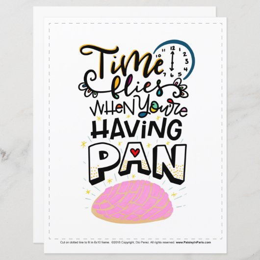 Tijd vliegt als je flauwvalt, bijsnijden tot 8x10 (Voorkant / Achterkant)