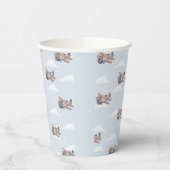 Tijd vliegt, blauw Vliegtuig Reizen Papieren Bekers (Links)