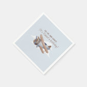 Tijd vliegt, blauw Vliegtuig Reizen Servet (Hoek)