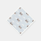 Tijd vliegt, blauw Vliegtuig Reizen Servet (Hoek)