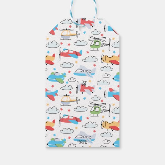 Tijd vliegt helikopter Birthday Hartelijk dank Cadeaulabel (Achterkant)