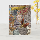 Tijd vliegt! kaart (Gele Bloem)