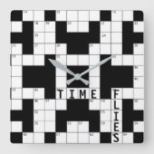 Tijd vliegt kruiswoordpuzzel vierkante klok (Voorkant)