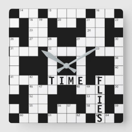Tijd vliegt kruiswoordpuzzel vierkante klok