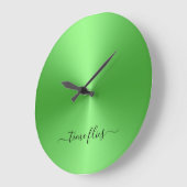 Tijd vliegt met Neon Green Metallic Style Acrylic Grote Klok (Hoek)