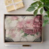 Tijd vliegt roze en rode roze Antiek klok loskoppe Tissuepapier (Geschenk)