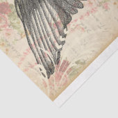 Tijd vliegt roze en rode roze Antiek klok loskoppe Tissuepapier (Detail)