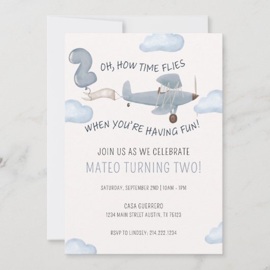 TIJD VLIEGT VERJAARDAG KAART (Voorkant)