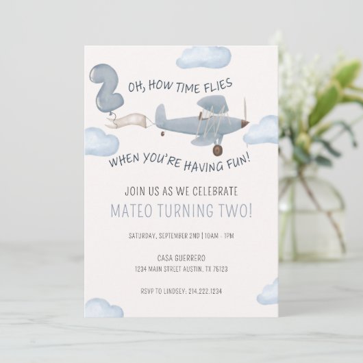 TIJD VLIEGT VERJAARDAG KAART (Staand voorkant)