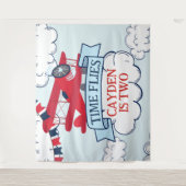 Tijd vliegt verjaardag van vliegtuig wandkleed (Voorkant)