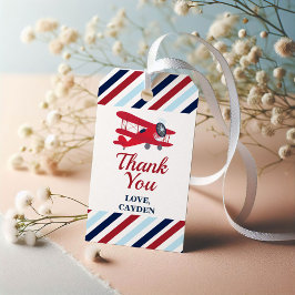 Tijd vliegt verjaardagsvliegtuig cadeaulabel