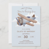 Tijd vliegt Vintage reizen eerste verjaardag Kaart (Voorkant)