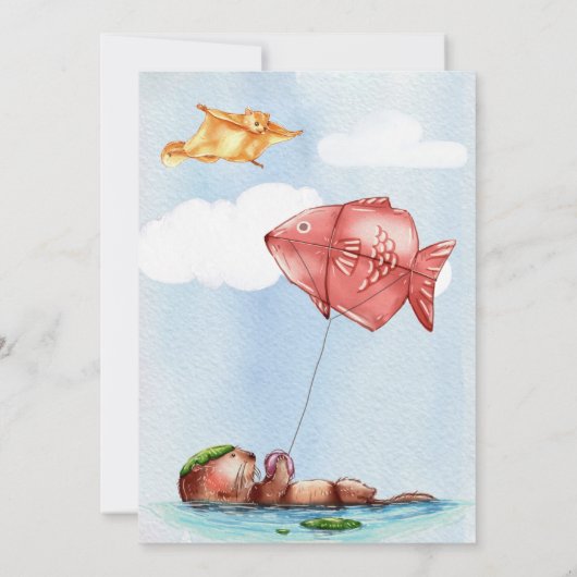 Tijd vliegt | Vlieger Thema 1e Verjaardagsfeestje Kaart (Achterkant)