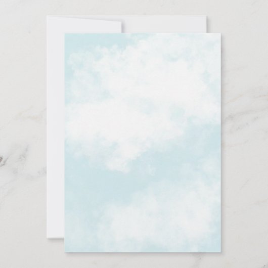 Tijd vliegt Vliegtuig Blauw 1e Verjaardag Kaart (Achterkant)